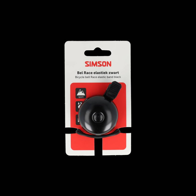 Simson fietsbel race rubber elastiek bevestiging zwart
