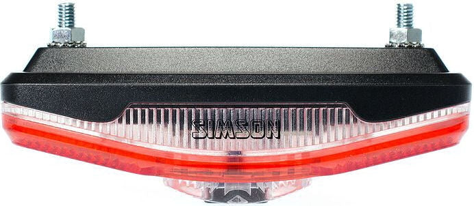 Simson -Batteriegepäck Rack Hecklicht Klippe 1 LED auf oder