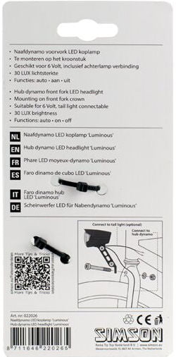 Simson Frontgabel Scheinwerfer Black Luminous Hub Dynamo auf der Karte