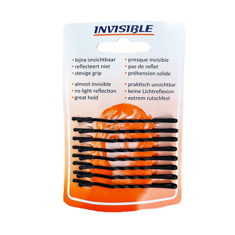 Invisible schuifjes newey kaartje zwart lang