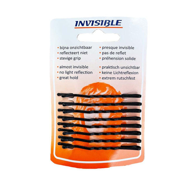Invisible schuifjes newey kaartje zwart lang