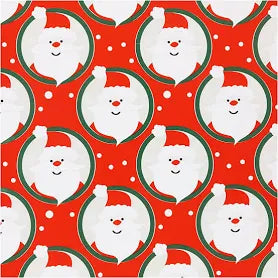 Creativ company inpakpapier, kerstman, b: 50 cm, 80 gr, rood, 5 m 1 rol