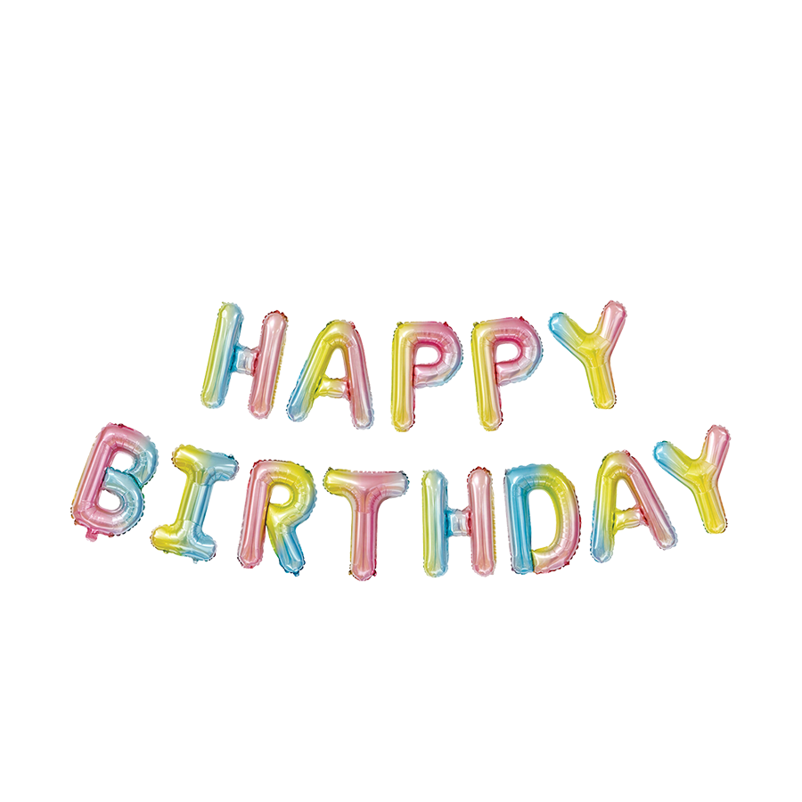 Slinger ballon folie happy birthday rainbow 40cm