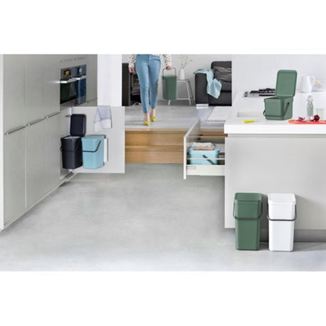Brabantia sort go afvalemmer 12l grijs kunststof