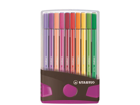 Stabilo viltstift pen 68 colorparade antraciet roze box a 20 stuks