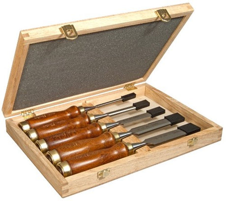 Stanley handgereedschap houtbeitelset bailey 5-delig houten kist - 2-16-217