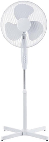 Enzo statiefventilator 40cm draaiend 40w wit - 8652573