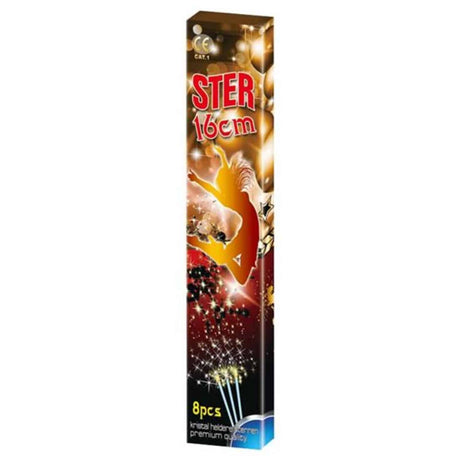 Van der doelen sterretjes - cat 1 vuurwerk 16 cm groot - 10 doosjes van 8 stuks