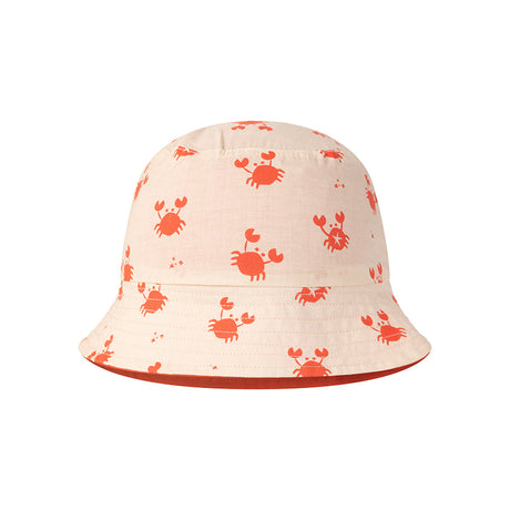 Crabby | beige rood uv omkeerbaar zonnehoedje