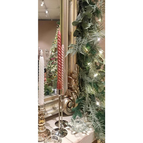 Decoris dinerkaars swirl kaneel glitter 25cm 2 stuks