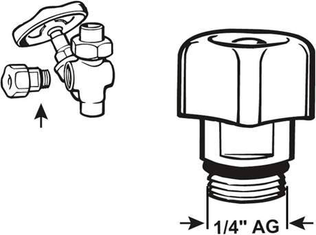 Cornat aftapkraantje voor stopkraan 1 4m - t571500