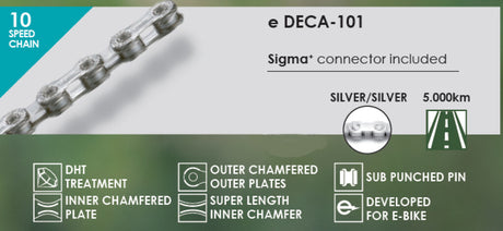 Buzaglo taya ketting deca-101 1 2x5 64x136 e-bike, 10 speed, zilver