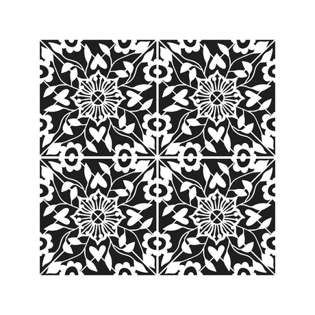 The crafter's workshop • stencil flourish tile 30,5x30,5cm