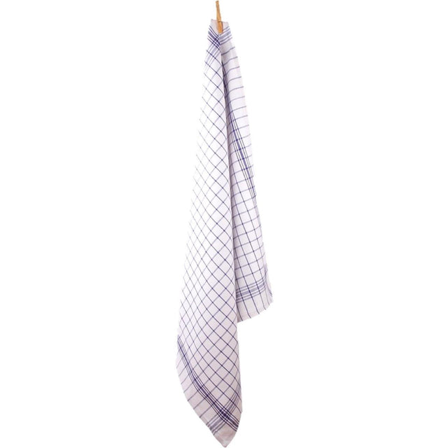 Theedoek ruit blauw 70x70cm pak a 12