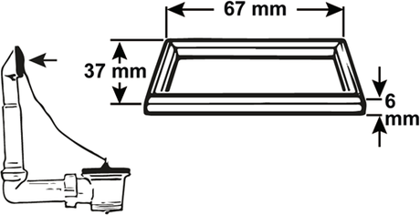 Cornat gummidichting 67x37x6mm spoelkast - tec356406