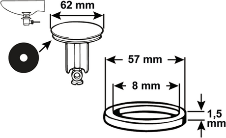 Cornat dichting gummi d62mm voor tec317411 - tec380245