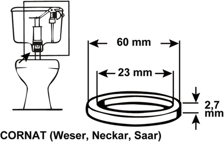 Cornat gummi membraan voor afloop 60x23 - tec380424