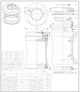 Tecora balhoofdstel1 1 8 inch semi geintegreerd met kabel doorvoer