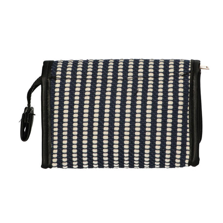 Traveller spiegeltas stripe blauw creme 16.5x11cm