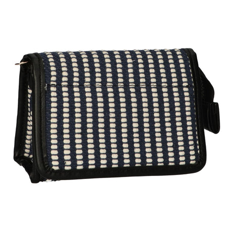 Traveller spiegeltas stripe blauw creme 16.5x11cm