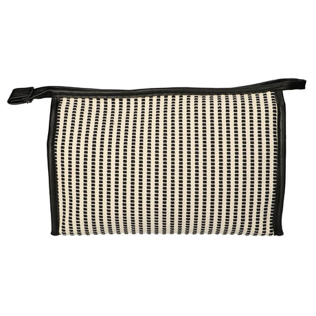 Traveller toilettas stripe zwart creme 30x20cm