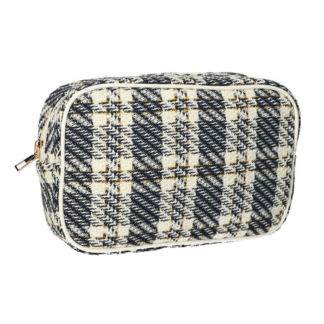 Traveller toilettas box tweed ruit 26x16cm