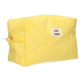 Traveller toilettas badstof sunny geel 21,5cm x 19cm