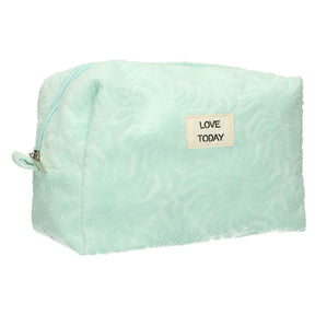 Traveller toilettas badstof sunny turquoise 21,5cm x 19cm