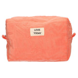 Traveller toilettas badstof sunny roze 21,5cm x 19cm