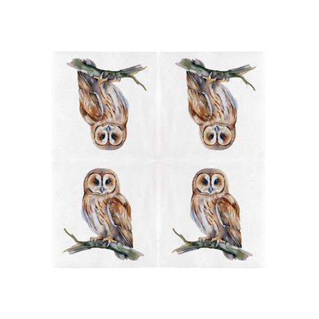 Esschert design papieren servetten uil 33x33cm