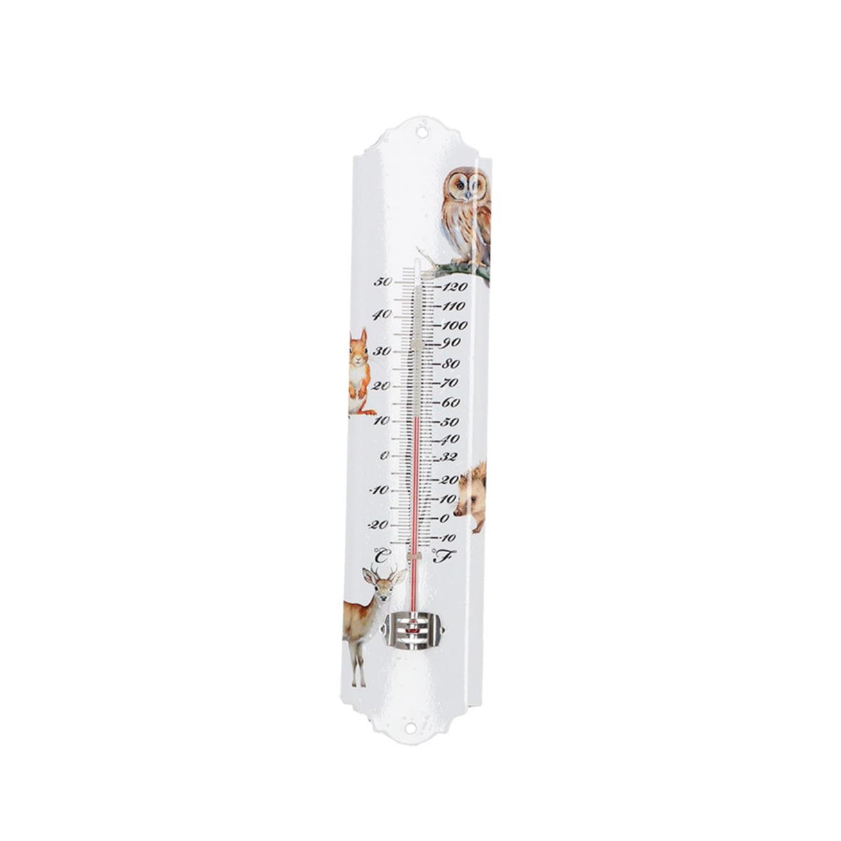 Esschert design thermometer aquarel bosdieren 6,3x1,0x29,5 cm ijzer