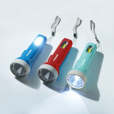 Tiross batterij zaklamp 1w led 70lm+cob led 80lm