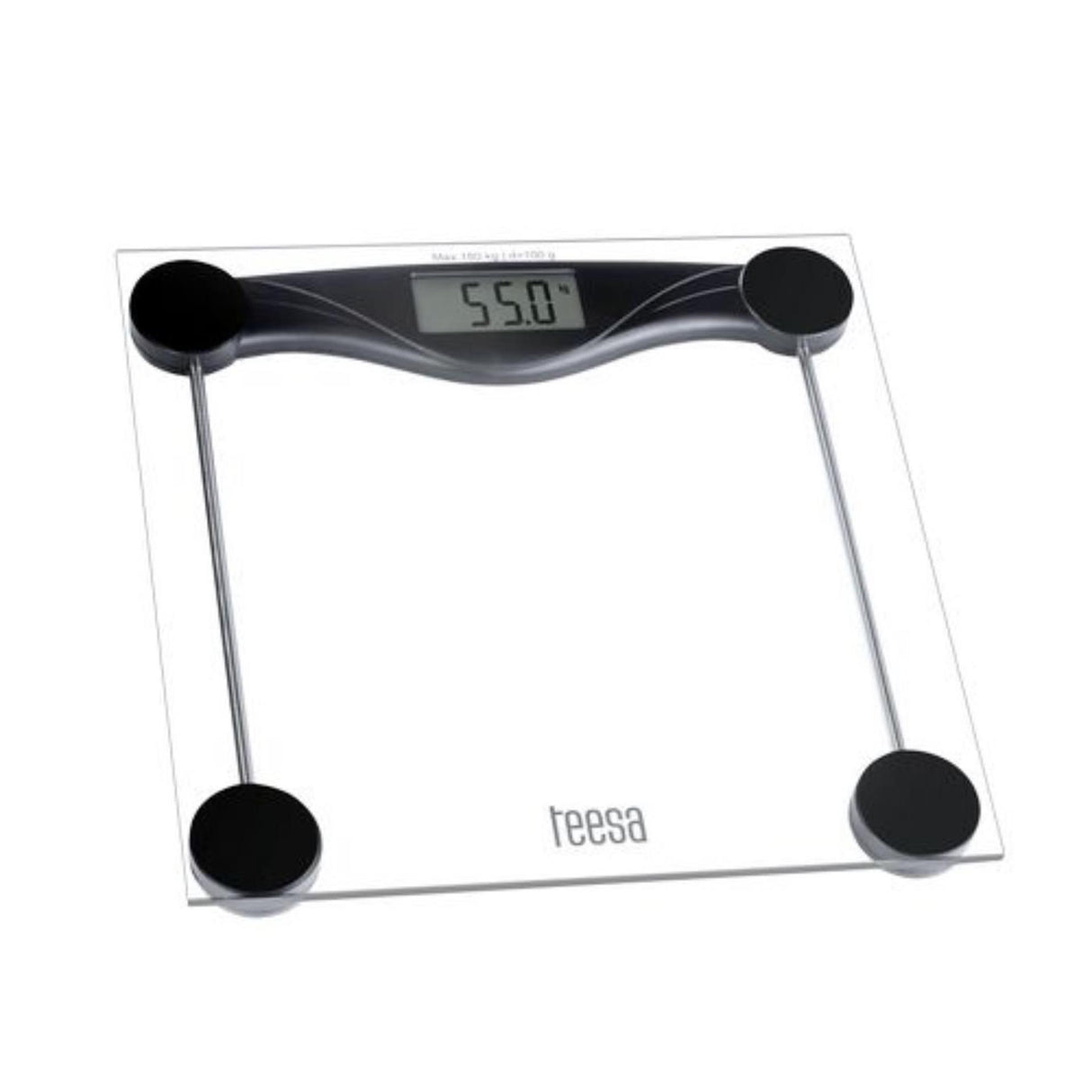 Teesa digitale personen weegschaal transparant tot 180kg