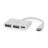 Nedis usb c naar c + a hub - 3 poorten