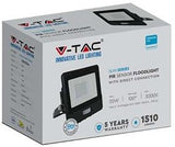 V-tac led bouwlamp 20w 3000k zwart met sensor + kabelinvoer - 9335210