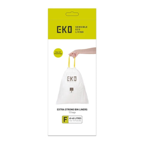 Eko afvalzak type f 40-60l rol a 12 zak wit