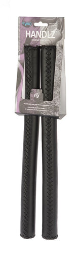 stuurgrepen leer 40 cm Ø22,2 mm zwart per set
