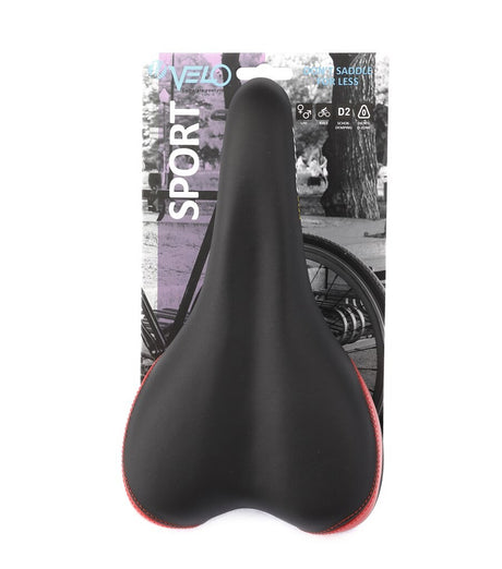 Velo Saddle Plush Sport VL-3011 Negro Rojo