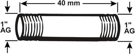 Cornat galva buisnippel mm 1'' 40mm (530) - vfb53014