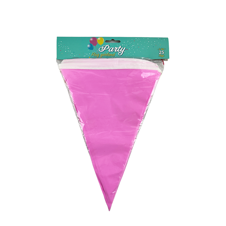 Vlaggenlijn roze 600cm