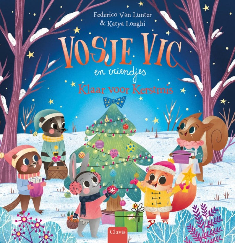 Clavis vosje vic en vriendjes. klaar voor kerstmis