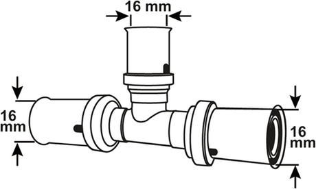 Cornat perskoppeling t-stuk 16mm 10s ms-a2 - vrptp500416n