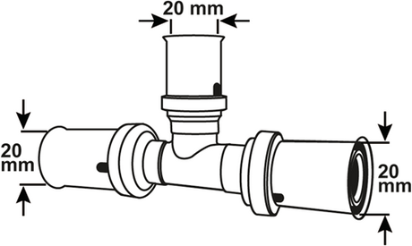 Cornat perskoppeling t-stuk 20mm 10s ms-a2 - vrptp500420n