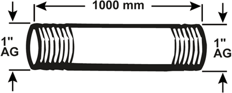 Cornat galva buis mm 1'' 1000mm (530) - vzs5301100