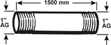 Cornat galva buis mm 1'' 1500mm (530) - vzs5301150