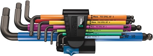 Wera 950 spkl 9 sm hf multicolour stiftsleutelset, metrisch, blacklaser, met vasthoudfunctie, 9 -delig - 1 stuk(s) - 05022210001