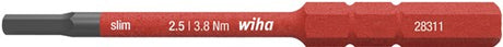 Wiha 283118025 bit slimbit electric zeskant 2.5 mm x 75 mm - 37224