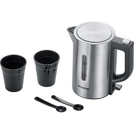 Severin waterkoker rvs 0,5l 1100w zilver zwart