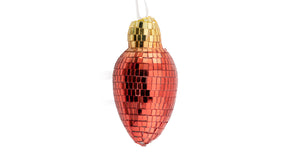 Kersthanger discobal 9,5cm roze geel