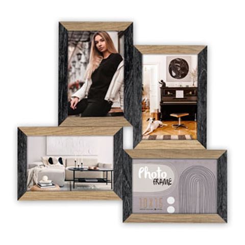 Zep Photo Frame DN485B Vercelli Black 4q 4x 10x15 cm